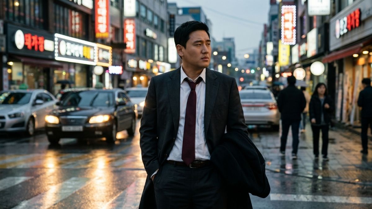 거리를 걸으며 생각하고 있는 고탐정